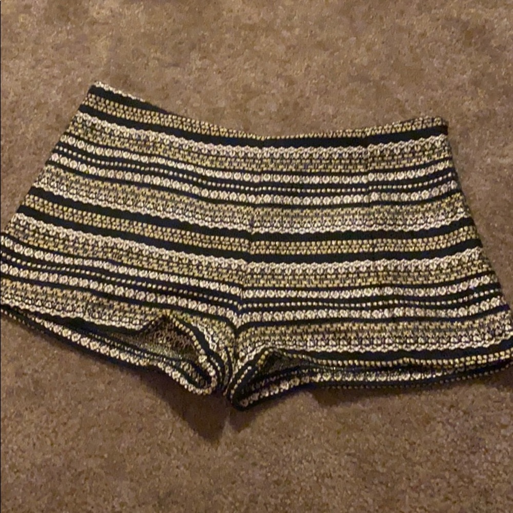 Gold shimmer high waisted shorts